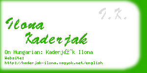 ilona kaderjak business card